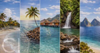 Tropical island destinations with beaches, waterfalls, and overwater villas – representing affordable citizenship by investment options in 2026.